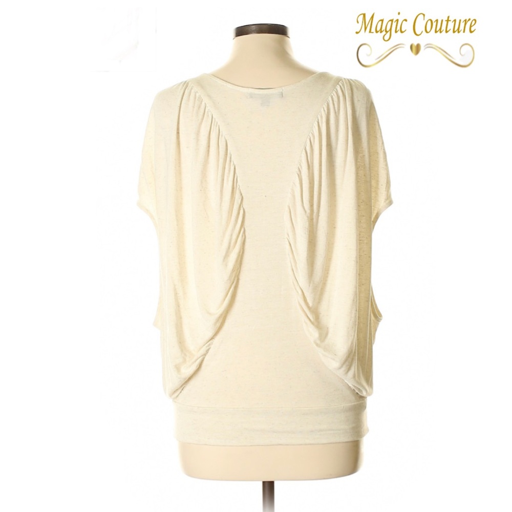 NWOT the PODOLLS Beige Space Dyed Front Seamed Draped Blouse🤍🤍🤍 - Picture 2 of 10